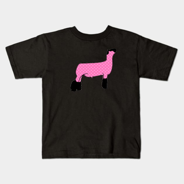 Pink Hearts Market Wether Lamb Silhouette 2 - NOT FOR RESALE WITHOUT PERMISSION Kids T-Shirt by l-oh